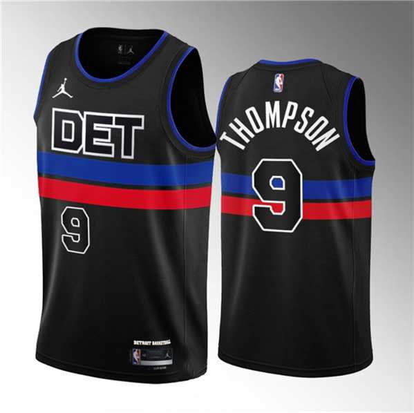 Men%27s Detroit Pistons #9 Ausar Thompson Black 2023 Draft Statement Edition Stitched Basketball Jersey->denver nuggets->NBA Jersey